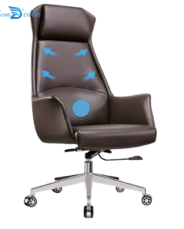 Chaise de patron de direction à dossier haut en cuir pivotant ergonomique