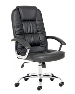 Chaise de bureau ergonomique pivotante hauteur réglable en cuir