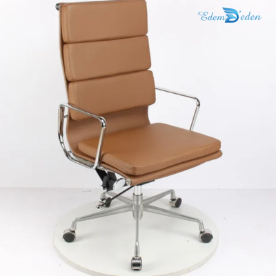 Chaise ergonomique moderne en cuir synthétique